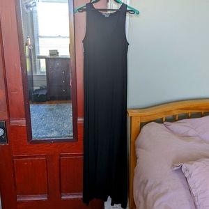 Vince xs black sleeveless jersey knit maxi dress